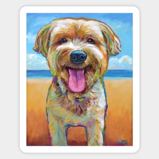 Yorkie on the Beach Sticker